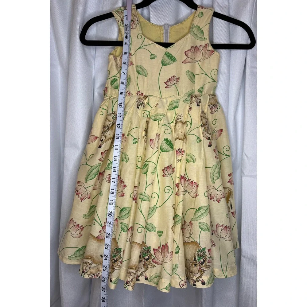 Gorgeous Girl's Pichwai Art Print Frock Dress- Kamal Talia & Holy Cow Motifs
